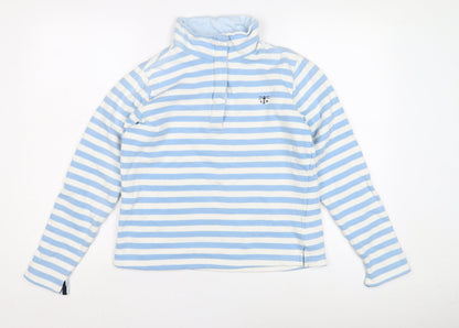 Lighthouse Women's Blue Striped Pullover Sweatshirt, Size 8