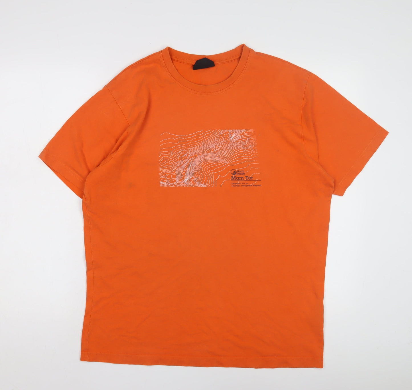 North Ridge Men's Orange Graphic Print T-Shirt, M