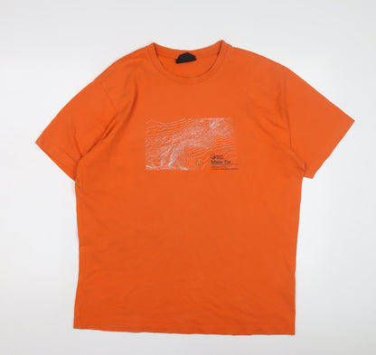North Ridge Men's Orange Graphic Print T-Shirt, M