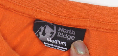 North Ridge Men's Orange Graphic Print T-Shirt, M