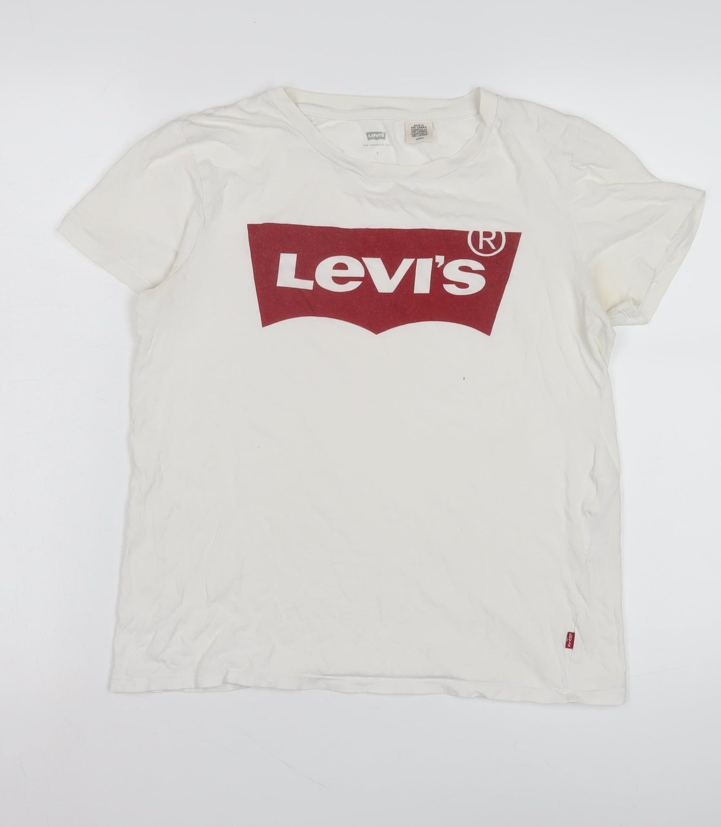 Womens UK Size S Levi's White  T-Shirt