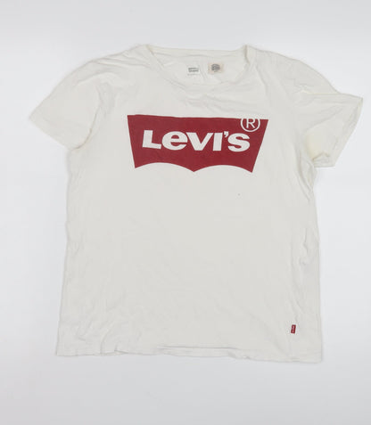 Womens UK Size S Levi's White  T-Shirt