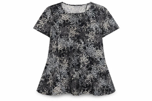 Front view of Bonmarché Women's Black Geometric Top, size 20