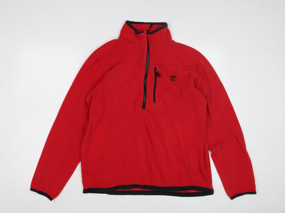 Timberland Red Men's Slim Fit Fleece Sweatshirt L
