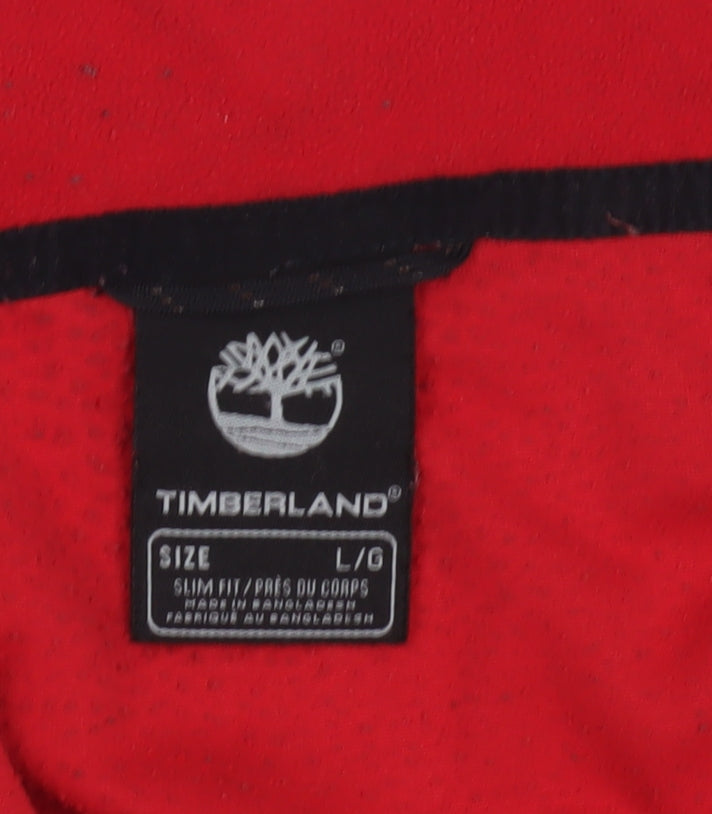 Timberland Red Men's Slim Fit Fleece Sweatshirt L