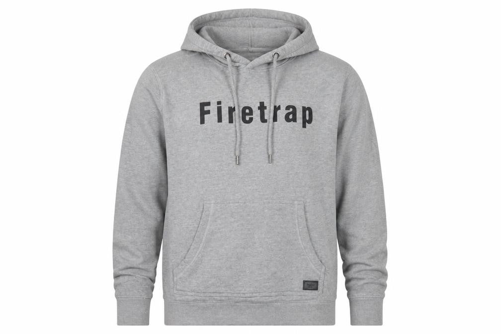 Mens UK Size S Firetrap Grey Pullover Hoodie