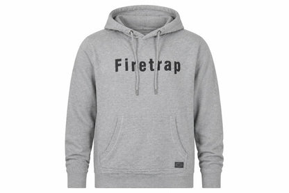 Mens UK Size S Firetrap Grey Pullover Hoodie