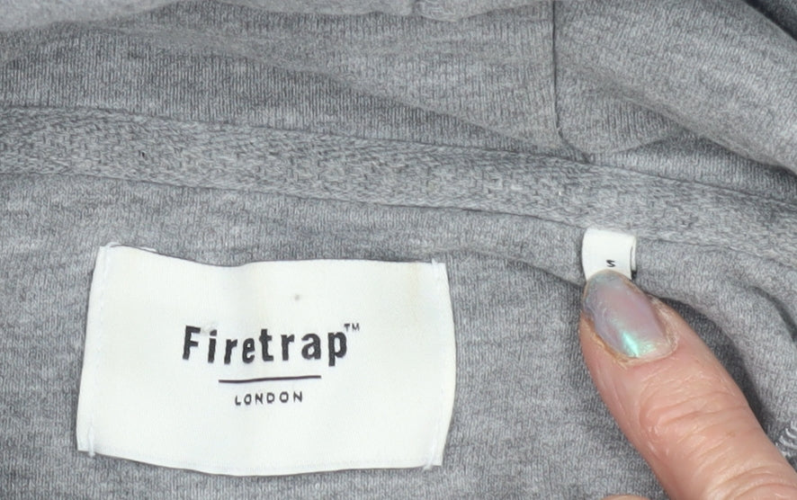 Mens UK Size S Firetrap Grey Pullover Hoodie