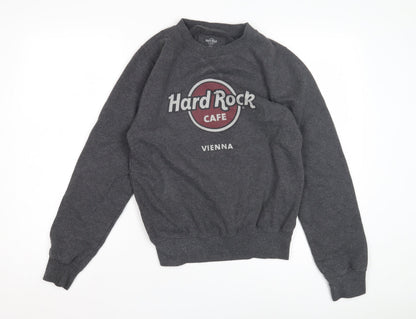 Unisex Adults UK Size S Hard Rock Cafe Grey Pullover Sweatshirt