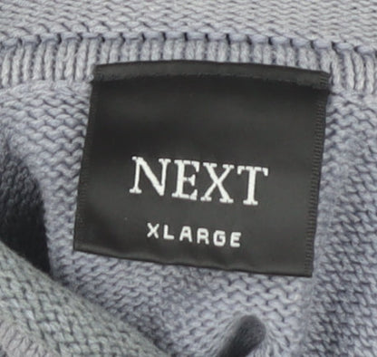 Next Men's XL Grey Pullover Jumper, Casual High Neck