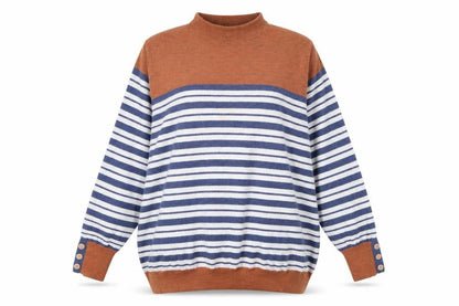 Julipa Women's Multicoloured Striped Pullover Jumper
