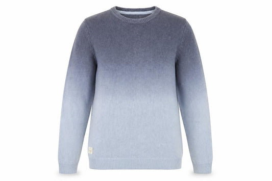 Front view of Native Youth unisex blue jumper, size L