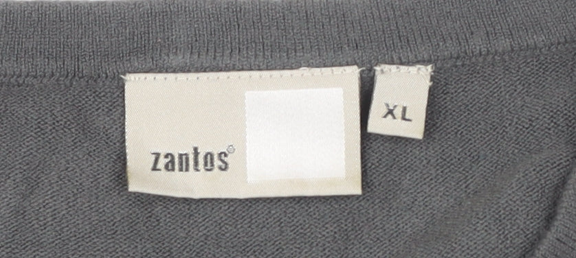 Zantos Men's Grey XL Acrylic Pullover Jumper