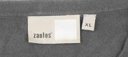 Zantos Men's Grey XL Acrylic Pullover Jumper