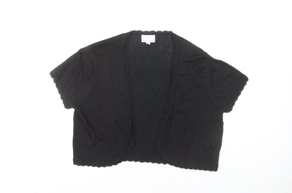 Heather Valley Women's Black Open Shrug Cardigan Size 16