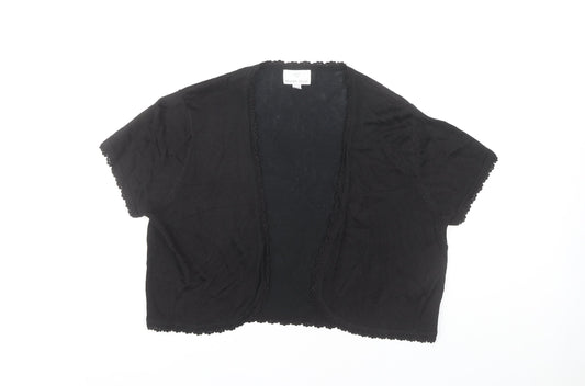 Heather Valley Women's Black Open Shrug Cardigan Size 16