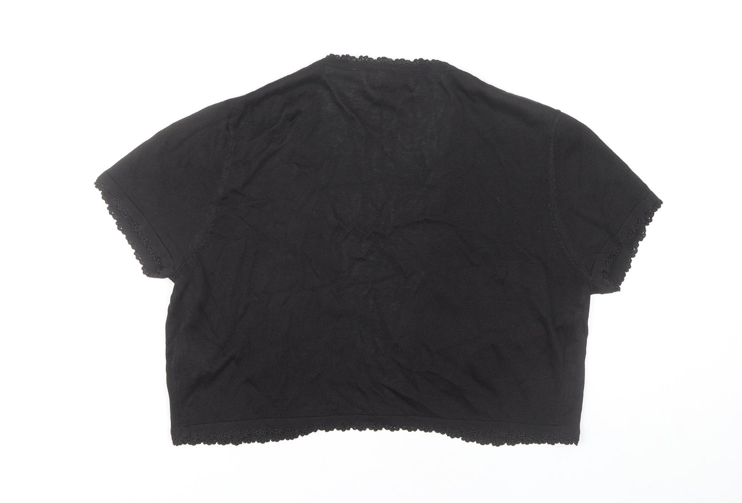 Heather Valley Women's Black Open Shrug Cardigan Size 16