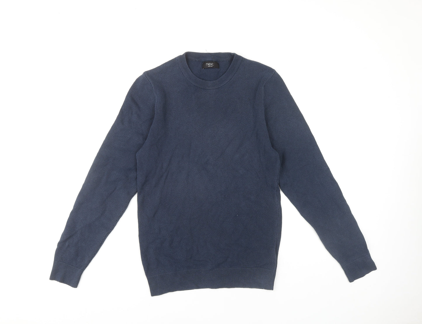 Next Men's Blue Cotton Pullover Jumper Size S