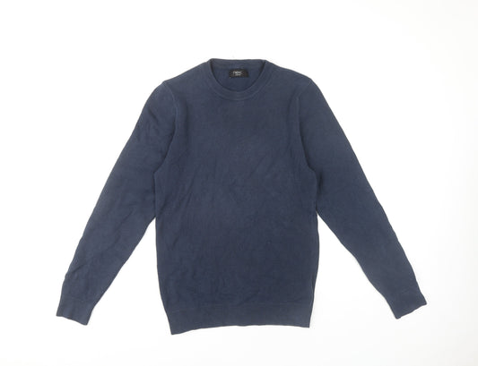 Next Men's Blue Cotton Pullover Jumper Size S