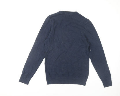 Next Men's Blue Cotton Pullover Jumper Size S
