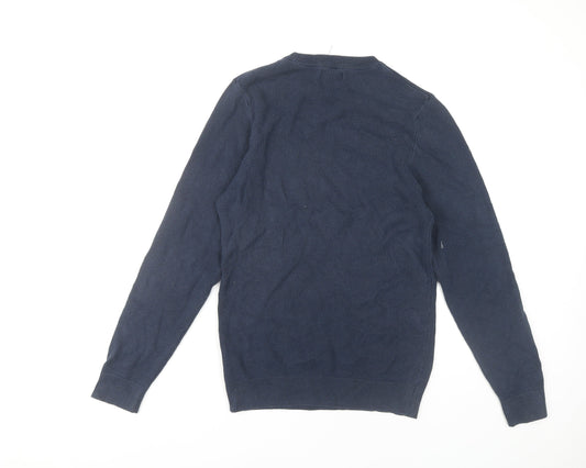 Next Men's Blue Cotton Pullover Jumper Size S