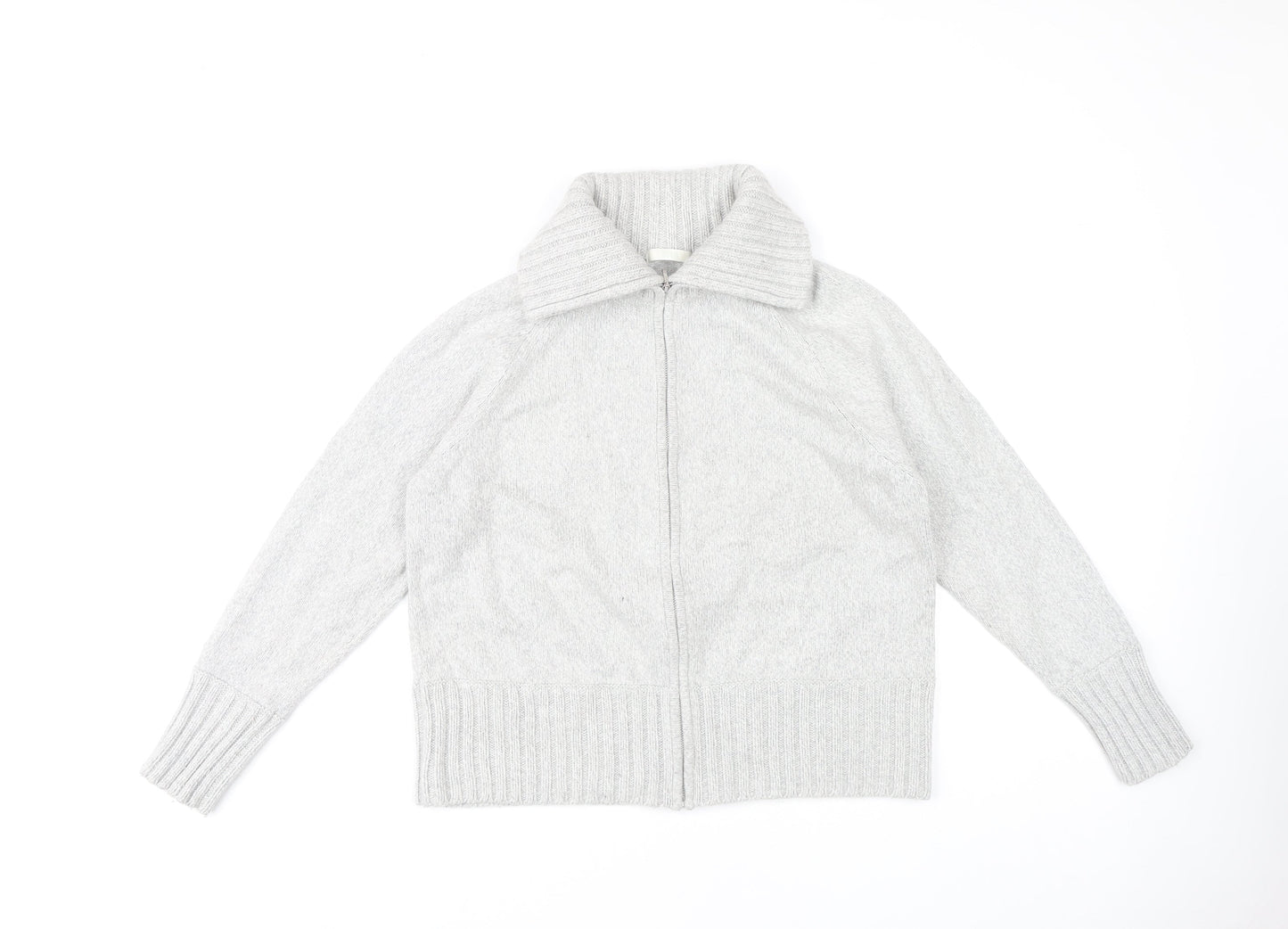 Marks and Spencer Women's Grey Full Zip Jumper Size 18