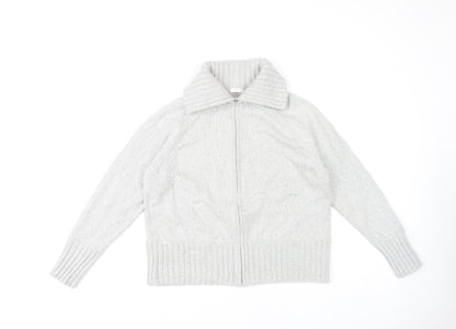 Marks and Spencer Women's Grey Full Zip Jumper Size 18