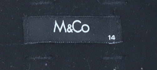 Womens UK Size 14 M&Co Regular Fit  Black Trousers