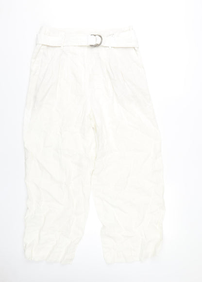 Womens UK Size 14 Marks and Spencer Regular Fit Casual White Trousers