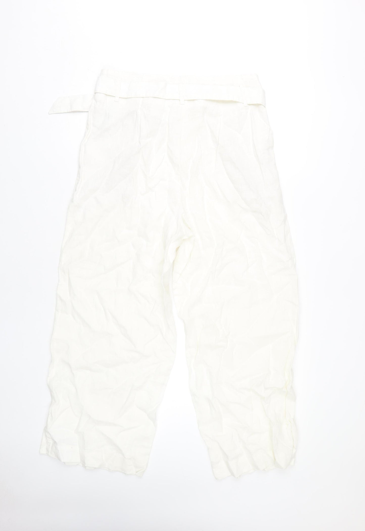 Womens UK Size 14 Marks and Spencer Regular Fit Casual White Trousers