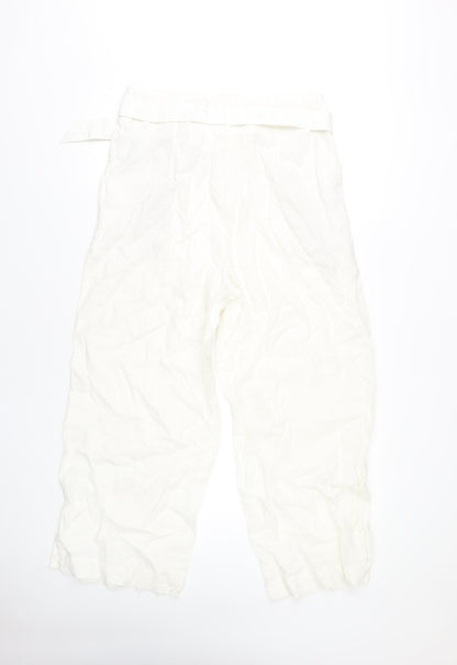 Womens UK Size 14 Marks and Spencer Regular Fit Casual White Trousers