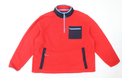 Mens UK Size 2XL Lands' End Red Pullover Sweatshirt