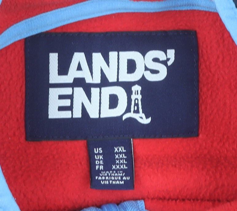 Mens UK Size 2XL Lands' End Red Pullover Sweatshirt