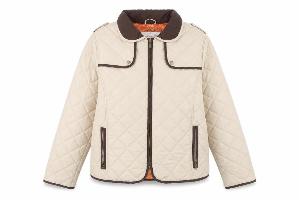 Womens UK Size XL Tayberry Beige Quilted Coat