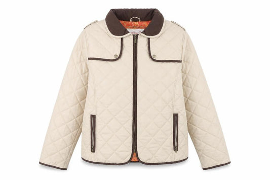 Womens UK Size XL Tayberry Beige Quilted Coat