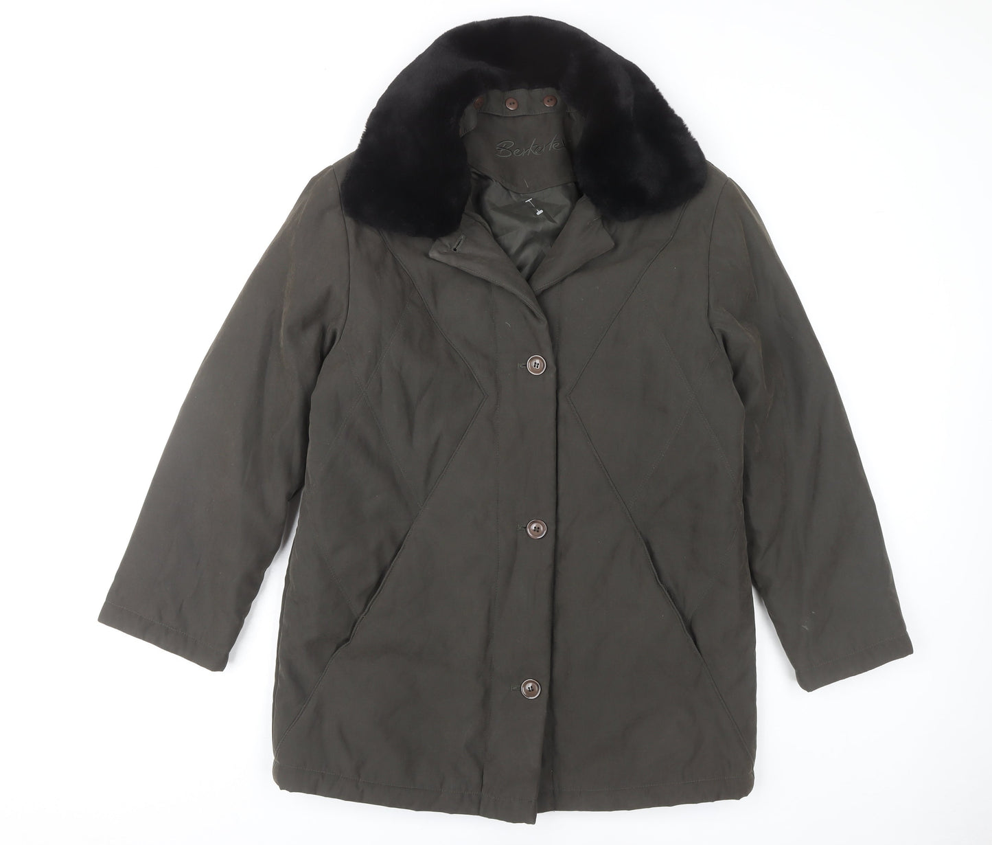 Womens UK Size 10 Berkertex Green Overcoat