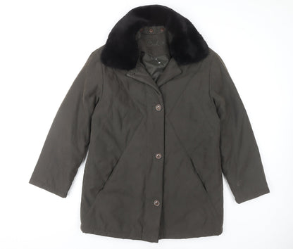 Womens UK Size 10 Berkertex Green Overcoat