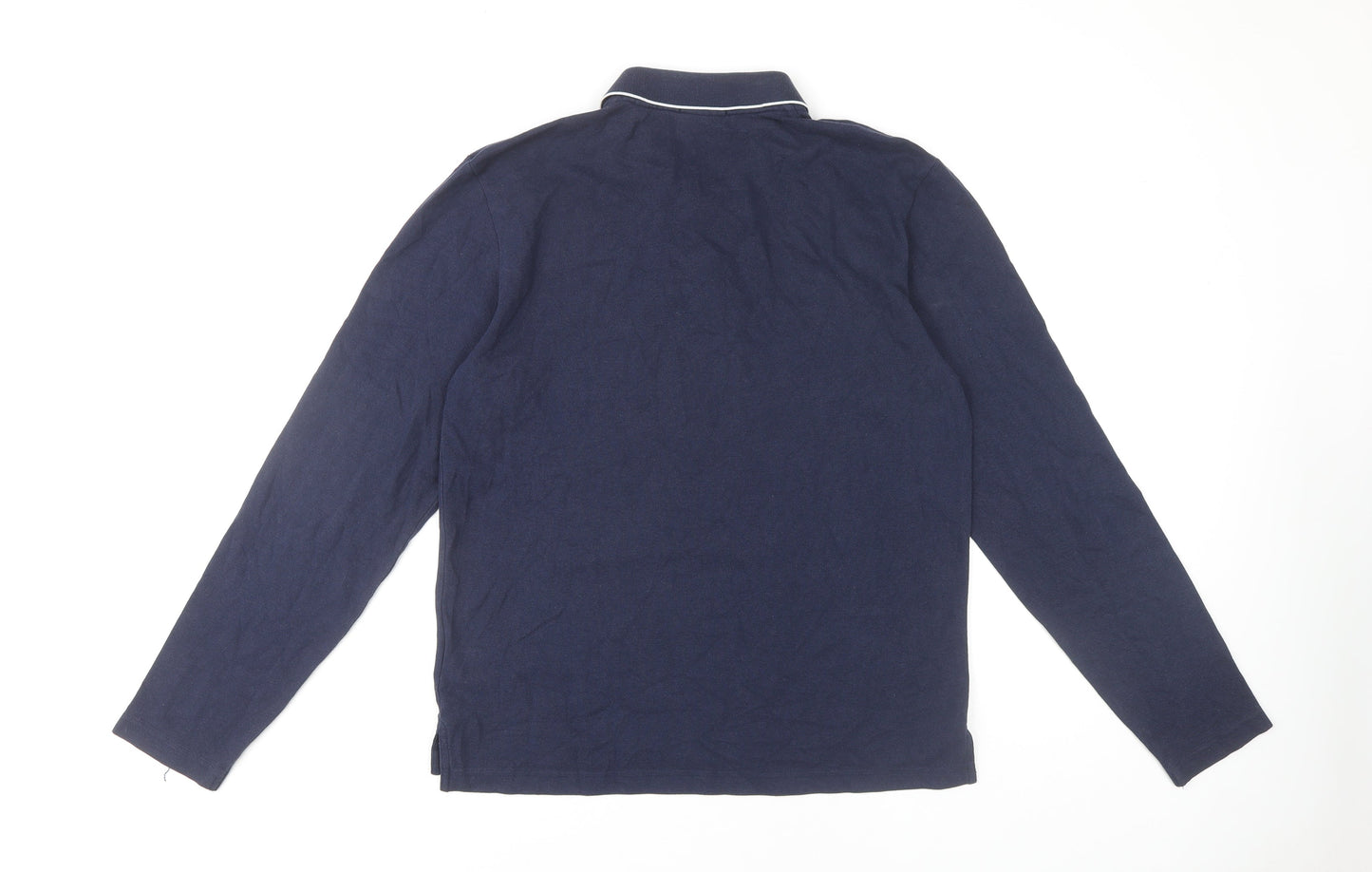 GANT Men's Blue Long Sleeve Polo, Size L