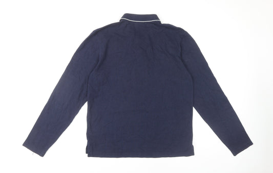 GANT Men's Blue Long Sleeve Polo, Size L