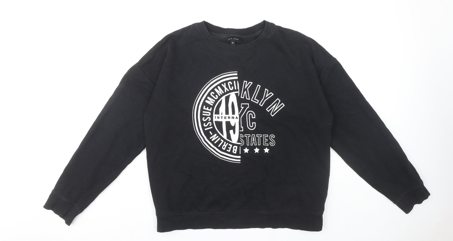 New Look Women's Black Pullover Sweatshirt Size 14
