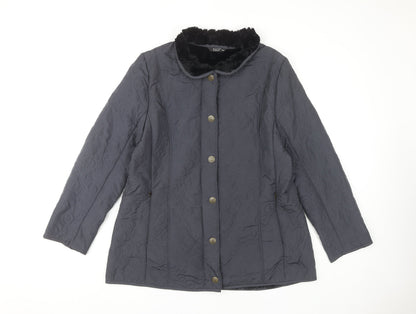 Womens UK Size 14 TIGI Black Quilted Coat