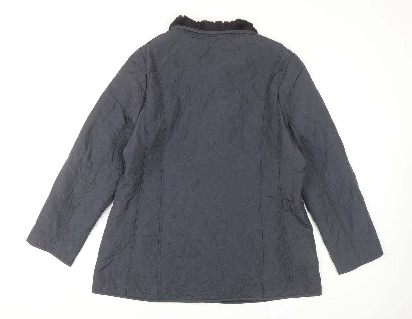 Womens UK Size 14 TIGI Black Quilted Coat