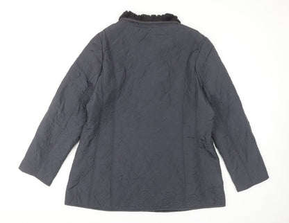 Womens UK Size 14 TIGI Black Quilted Coat