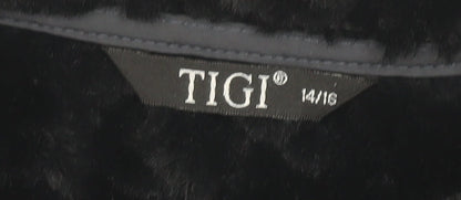 Womens UK Size 14 TIGI Black Quilted Coat