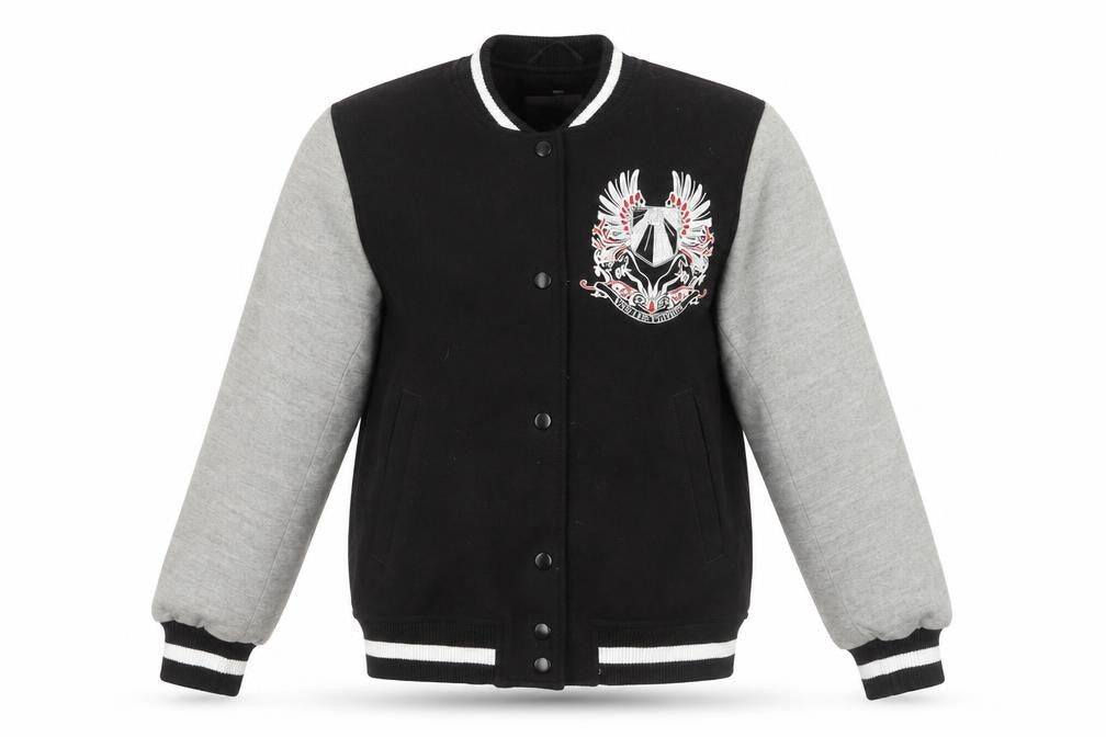 Womens UK Size 4 H&M Black Varsity Jacket