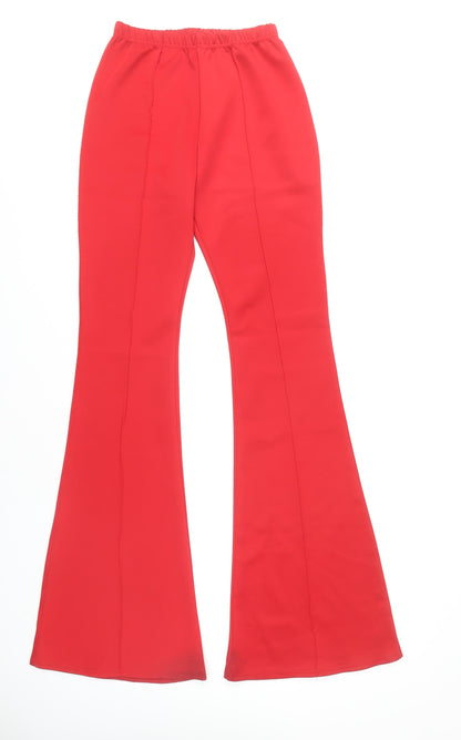 Womens UK Size 8 PRETTYLITTLETHING Regular Fit CasualParty/Cocktail Red Trousers