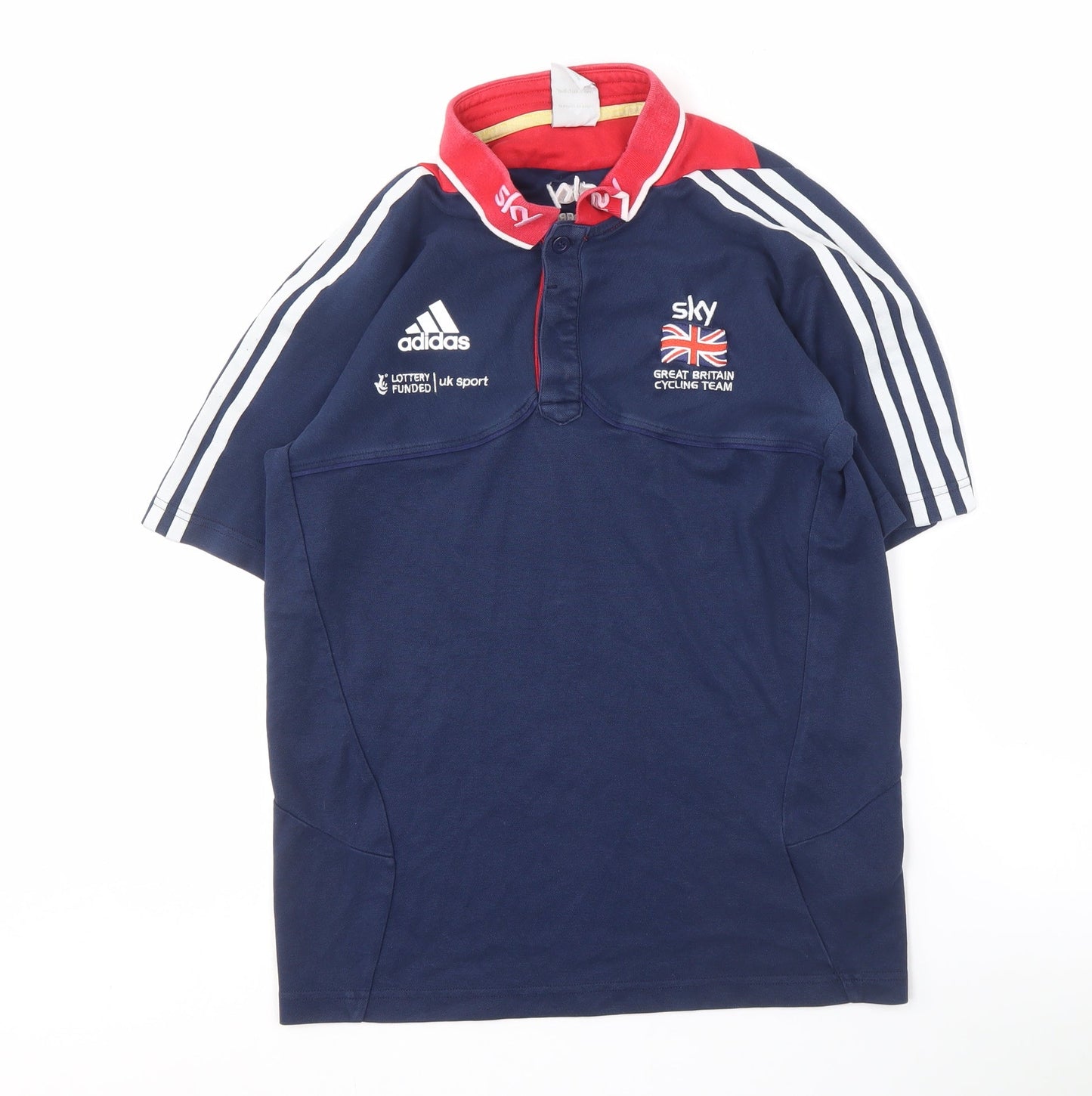 Adidas Men's Blue Cycling Polo Shirt, Medium