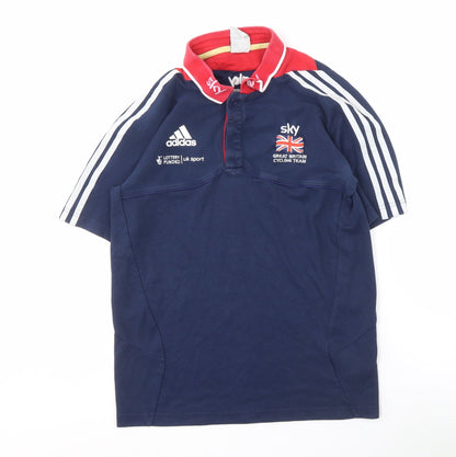 Adidas Men's Blue Cycling Polo Shirt, Medium