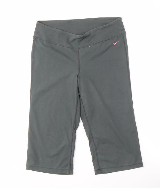 Nike Women's Black Cropped Trousers L for Gym & Training