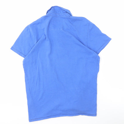 Hollister Men's Blue Polo Shirt - Size S